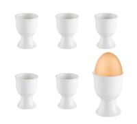Coquetiers en Porcelaine, Lot de 6 Coquetiers en Porcelaine Blanche, 7 x 5,2 cm Porte œufs Empilable, Coquetier en Céramique, pour la Cuisine, la Salle à Manger et Les Tables, Blanc