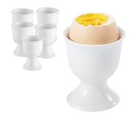 Coquetiers en Porcelaine, Lot de 6 Coquetiers en Porcelaine Blanche, Porte-œuf, 7 x 5,2 cm Coquetiers en Porcelaine Blanche, Idéal pour la Cuisson des œufs Durs à la Maison ou au Restaurant (Blanc)