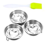 Coquetiers pochés - Ensemble de moules à œufs pochés en acier inoxydable - Anneaux de cuisson anti-adhésifs - Moule à crêpes et muffins - Outil de cuiseur vapeur de cuisine amélioré et durable avec