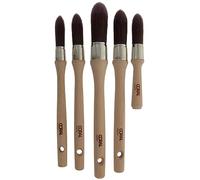 Coral 33719 Aspire Lot de 5 pinceaux Ronds Pointus pour Une Coupe Rapide et précise Finition Ultra Lisse avec émulsion Commerciale ou Bois FSC Brillant 15, 18, 21, 25, 18 mm