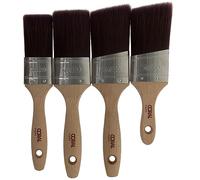 Coral Aspire 31748 Lot de 4 pinceaux Professionnels à Profil Ovale pour Une Finition Rapide et précise et Ultra Lisse avec émulsion Commerciale en Bois FSC Brillant 3,8 cm, 5,1 cm, 5,1 cm coudé, 5,1