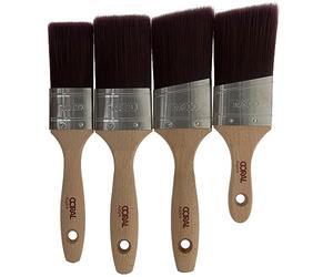 Coral Aspire 31748 Lot de 4 pinceaux Professionnels à Profil Ovale pour Une Finition Rapide et précise et Ultra Lisse avec émulsion Commerciale en Bois FSC Brillant 3,8 cm, 5,1 cm, 5,1 cm coudé, 5,1