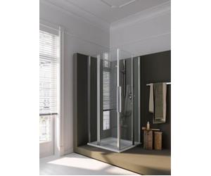 Coral corner shower swing door with fixed panel half myDay EPFS right 80 765-785x2000mm, VB01608020AA1, Cabines de douche: Cadre : Argent mat, Verre : ESG