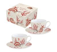 CORAL REEF coffret 2 tasses à café 11 n porcelaine SC
