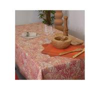 CORAUX Nappe 70% coton 30% polyester enduite 150X150 Orange SUD ETOFFE