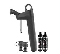 Coravin Pivot + Système de Préservation du Vin | Conserve Le Vin Frais Jusqu’à 4 Semaines | Inclus 2 Bouchons Pivot, 2 Capsules Pure et 1 Aérateur Pivot, Noir