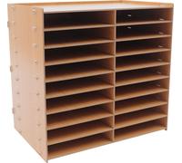 Corbeille à courrier à 18 compartiments Rangement de documents de bureau Bois Organiseur Corbeille à courrier 5 mm