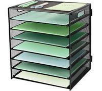 Corbeille à courrier avec poignée, Organiseur de fichiers de Bureau en Maille métallique à 8 Niveaux, bacs de classement de Bureau A4, Porte-revues, Porte-Documents pour la Maison, l'école, Le Bureau