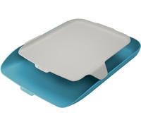 Corbeille à courrier Cosy avec organiseur A4 polystyrène bleu/gris clair paquet de 4 pièces