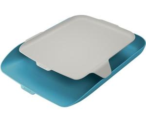 Corbeille à courrier Cosy avec organiseur A4 polystyrène bleu/gris clair paquet de 4 pièces