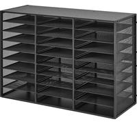 Corbeille à courrier SucceBuy avec 27 compartiments et grilles métalliques amovibles, porte-documents en métal, idéale pour le bureau, la maison ou la salle de classe, organiseur pour dossiers, docume