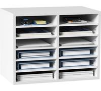 Corbeille à courrier VEVOR Organiseur de bureau 520 x 305 x 410 mm, 2,3-5,6 cm Réglable A4 Empilable, Corbeille à papier, Rangement Système de classement de bureau Organisation, classement (Blanc, 2 x