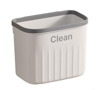 Corbeille à déchets en plastique murale à suspendre Design gain de place Blanc perle 8,5 l