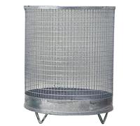 Corbeille à déchets H600xD500mm 118l grillage métallique galvanisé avec 4 pieds