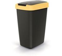 Prosperplast Poubelle Keden Compacta Q 12L plastique couvercle pivotant rabattable Noir/jaune clair