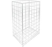 Corbeille à déchets, maille en métal, 60 L, blanc