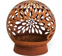 Corbeille à feu Foyer Boule de feu amovible avec insert 52 x 52 x 40 cm hypnotique Gouttes de pluie Décoration de jardin Idée cadeau