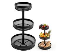 Corbeille à Fruits à 3 Étages - Métal - Noir - Support de Stockage - φ 20/25/30 cm Porte-fruits