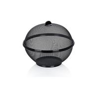 kela COMO Corbeille à fruits avec moustiquaire 26,5 cm Couvercle pour aliments Corbeille à fruits avec couvercle en métal Noir