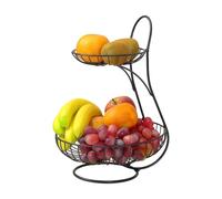 Corbeille À Fruits En Fil Métallique À 2 Niveaux - Support De Rangement De Bonbons En Fer À Deux Niveaux De 36 Cm | Panier De Stockage De Collations, Étagère Métallique Empilable Pour Buffet De Fête D