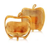 Corbeille à Fruits en Forme de Pomme - Nouveauté en Bambou - Design Original en Spirales
