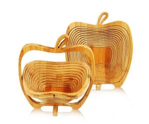 Corbeille à Fruits en Forme de Pomme - Nouveauté en Bambou - Design Original en Spirales