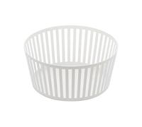 Yamazaki TOWER Corbeille à fruits profonde, en acier - pour comptoir de cuisine, Panier Rond, Bol décoratif - 21,5 x 21,5 x 10 cm, design japonais, blanc