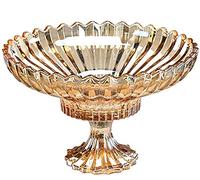 Corbeille à fruits, Porte-fruits， Plateau à fruits créatif en verre cristal de style européen 12 pouces/31 cm, assiette à collations et à dessert, for salon, table à thé, décoration de mariage(B)