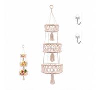 Corbeille à fruits suspendue à 3 étages - Panier de rangement mural (30 x | Présentoir à fruits et légumes - Panier suspendu fait à la main - Convient pour cuisine, salon, salle de bain