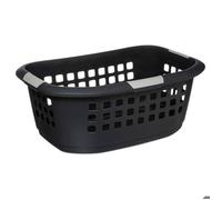 5five - Corbeille à Linge Hugger 51L Gris - Trous d'Aération - Léger - Poignées Ergonomiques Portage Facile - Panier de Rangement Plastique