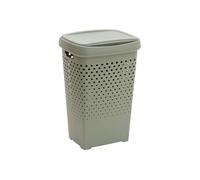 Paris Prix Coffre à linge Tila 70L H.65 cm ajouré Polypropylène Vert laurier
