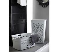 EDA Corbeille à linge Alméria – plastique design 45 litres – Blanc