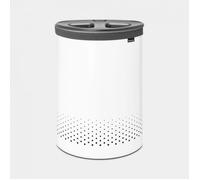 Corbeille à Linge - BRABANTIA - Selector - 55 litres - Blanc - Couvercle Quick-Drop