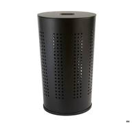 Corbeille à linge ""Glass"" en métal et bois noir 45L - 5 five simply smart