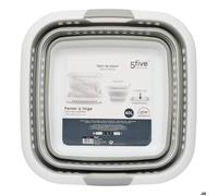 Corbeille à linge pliable 40L gris et blanc - 5 five simply smart