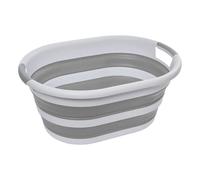 Corbeille à Linge "Rétractable" 21L Blanc & Gris