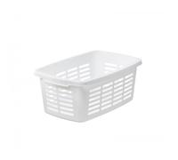 Corbeille à linge solide avec fentes 30 litres - Blanc