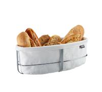 GEFU Corbeille à pain Brunch ovale – Sac en tissu lavable coton – Blanche