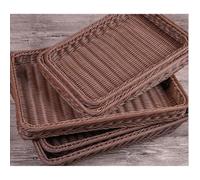 Corbeille à pain - EINNENFFER - Rectangulaire - Osier plastique - 30x20x7CM - Organisateur de rangement