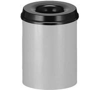 Corbeille à papier anti-feu 15 litres - Aluminium gris, noir