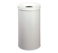 DURABLE Corbeille à papier SAFE 330710 60 L anti-feu, acier gris avec couvercle