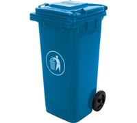 Corbeille à papier bleue sur roulettes 120 l
