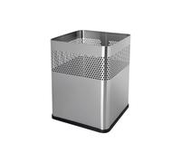 Corbeille à papier Carrée en acier 18 litres - Argent