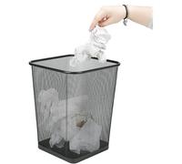 Corbeille À Papier Carrée En Maille Noire Durable ¿ Capacité De 15 L, Fil D'acier Résistant Aux Rayures, Idéale Pour La Décoration De Bureau Et De Maison