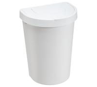 Poubelle de cuisine avec 2 couvercles basculant 25 litres - Blanc