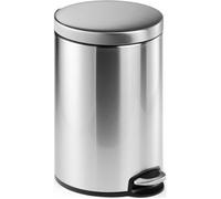 DURABLE Poubelle ronde à pédale 340123 – Acier inoxydable 12 L Argent