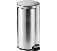DURABLE Poubelle ronde à pédale 340323 – 30 L, seau intérieur amovible – Argent