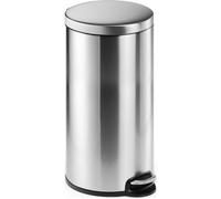 DURABLE Poubelle ronde à pédale 340323 – 30 L, seau intérieur amovible – Argent