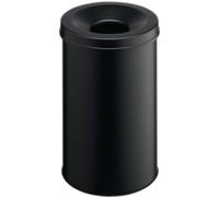 DURABLE - Poubelle bureau - Corbeille à papier - Corbeille anti-feu - 30L - Avec couvercle étouffoir - En acier résistant aux rayures - Noir - 1 pièce - 330601