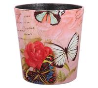 Corbeille à Papier en Cuir PU, Poubelle Décorative Vintage Compacte | Surface Lisse Facile à Nettoyer, Style Européen, Légère, Rangement Polyvalent, Près du Canapé, la Cuisine ou Appartement
